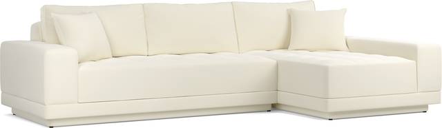 Milano White 2 Pc Sectional - Thumbnail - Image 1