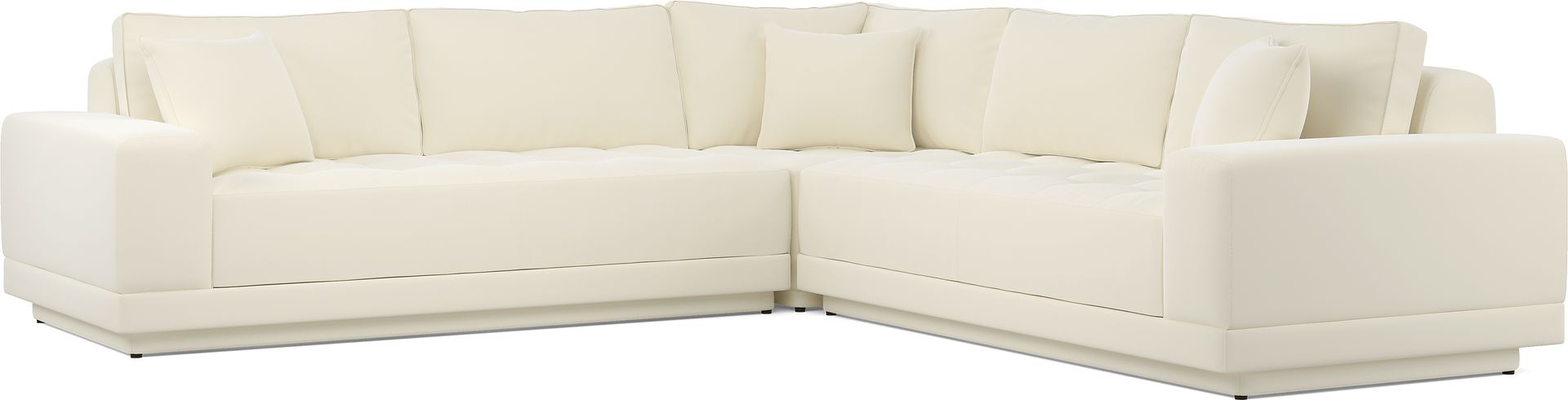 Milano White 3 Pc Sectional - Image 1