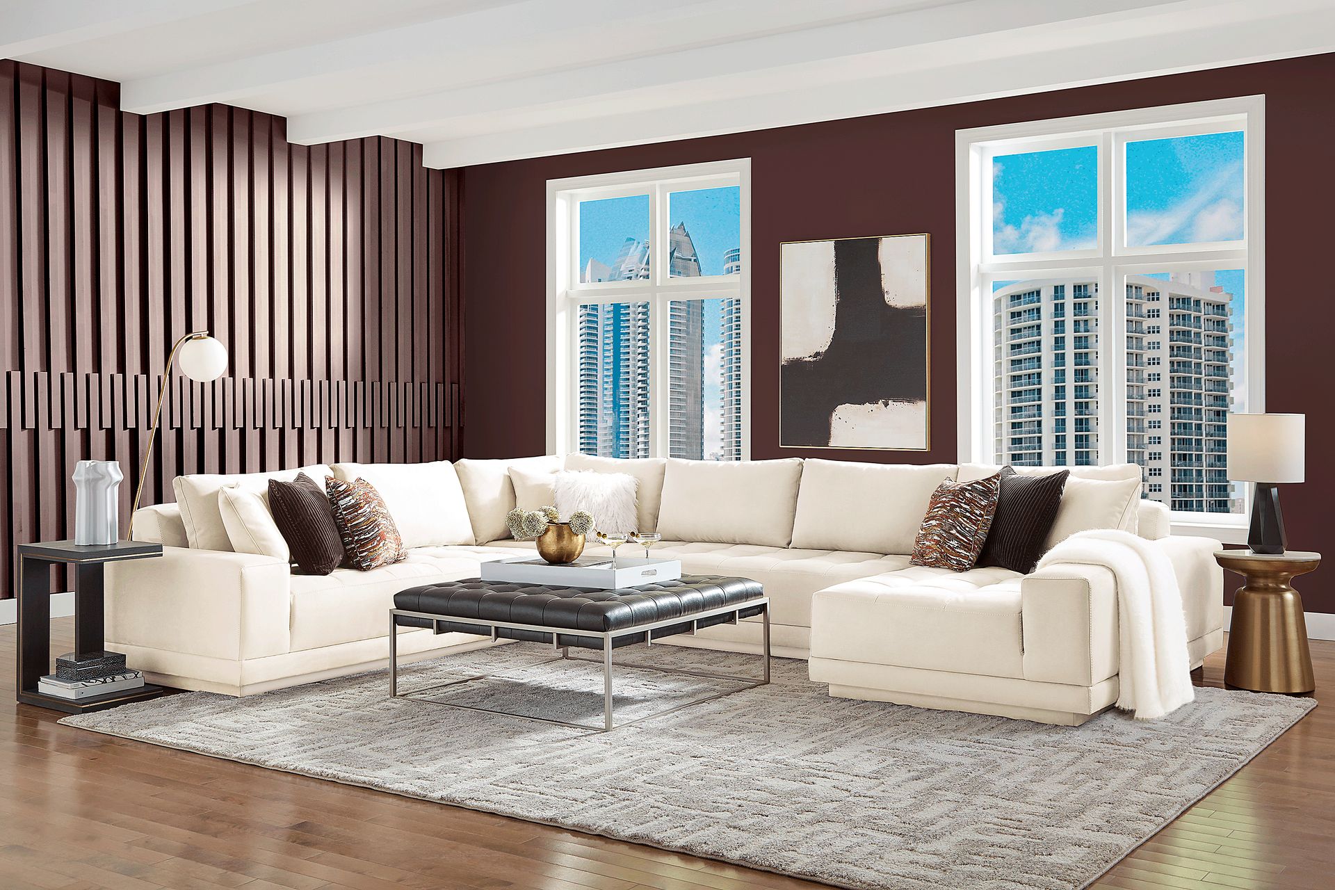Milano White 4 Pc Sectional - Image 2