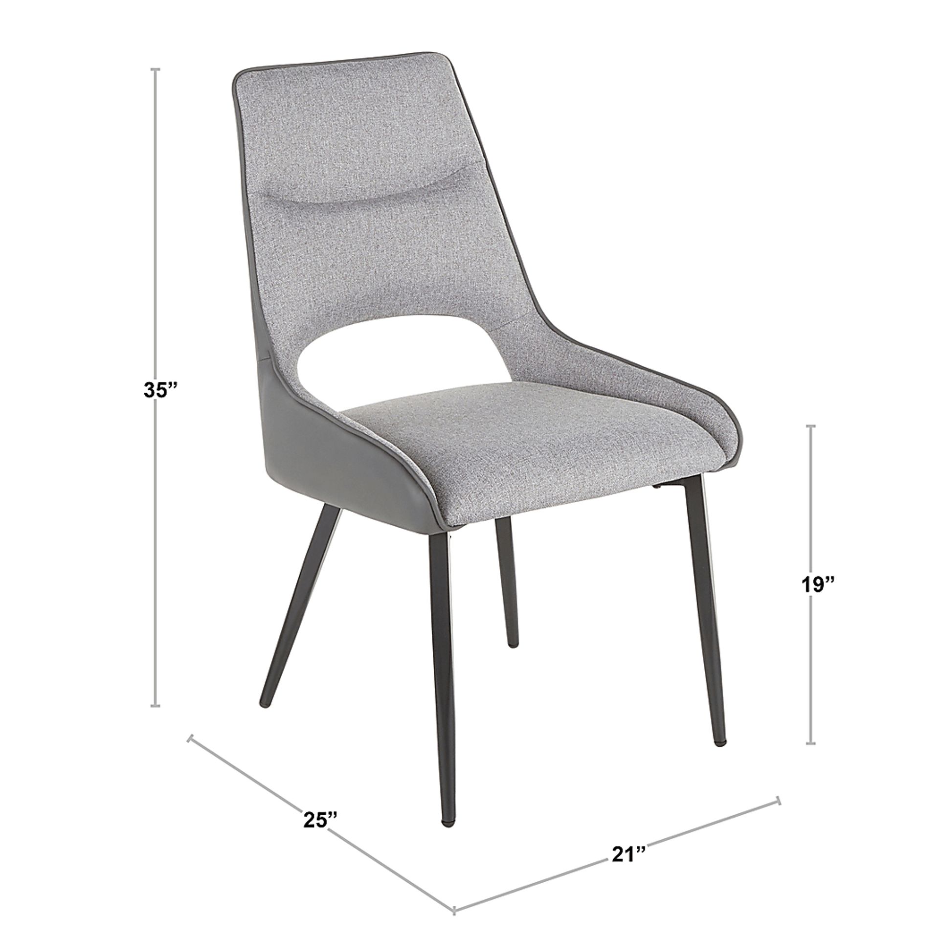 Milaudon Dark Gray Side Chiar, Set of 2 - Image 10