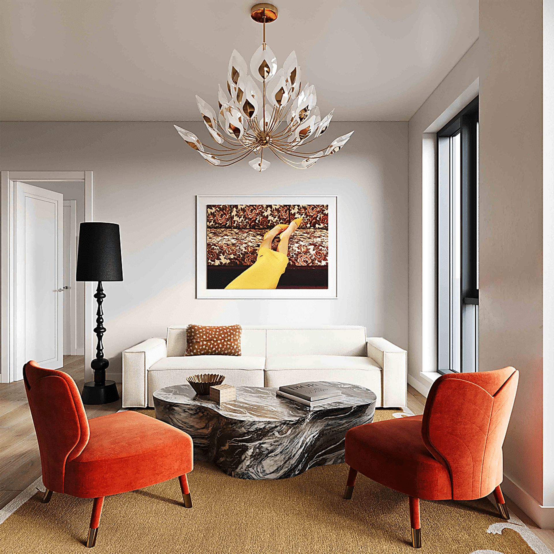 Mildine Orange Accent Chair - Image 2