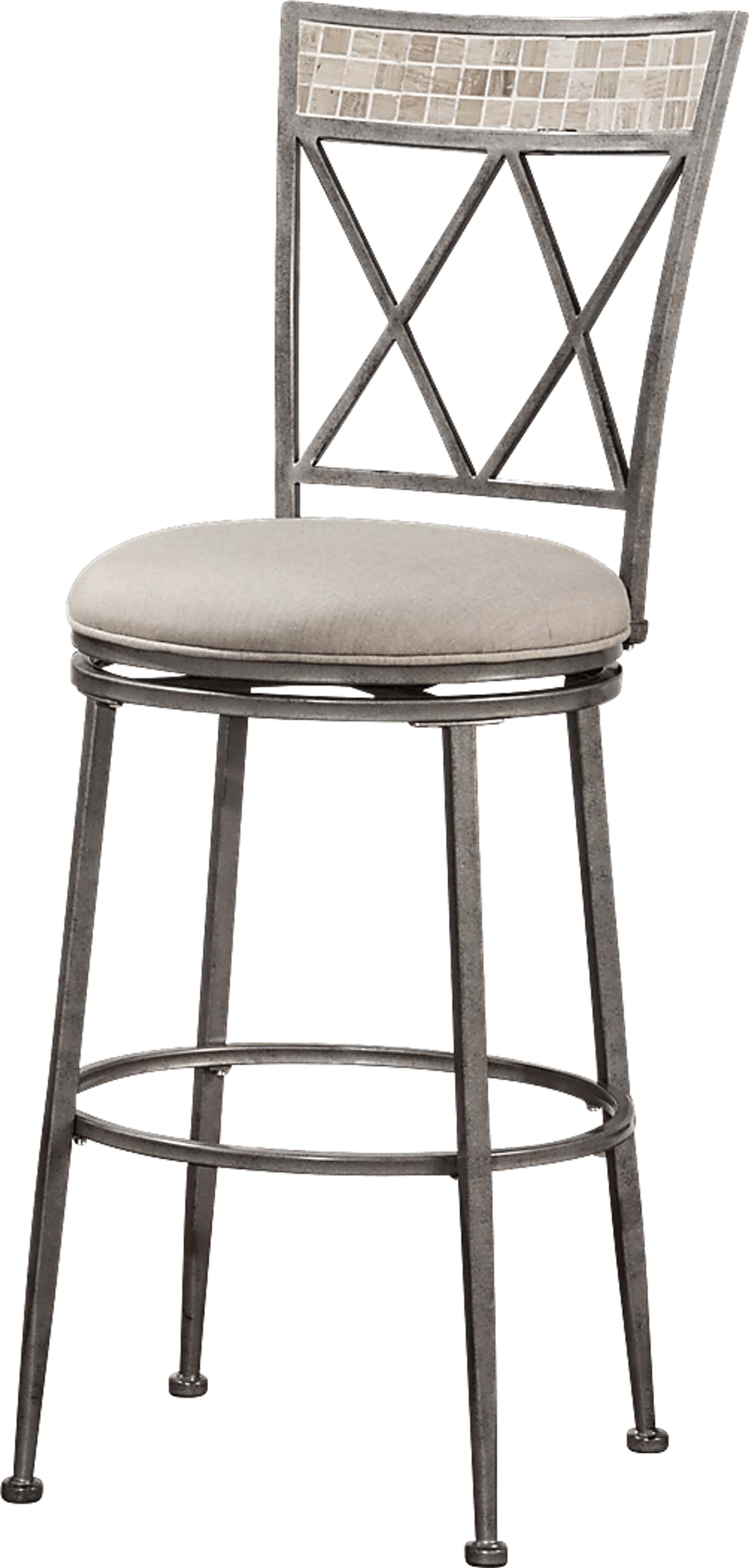 Milestone Way Pewter Outdoor Swivel Counter Height Stool - Image 1