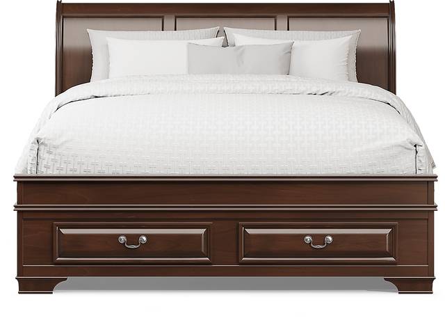 Mill Valley II Cherry 5 Pc King Sleigh Bedroom with Storage - Thumbnail - Image 3