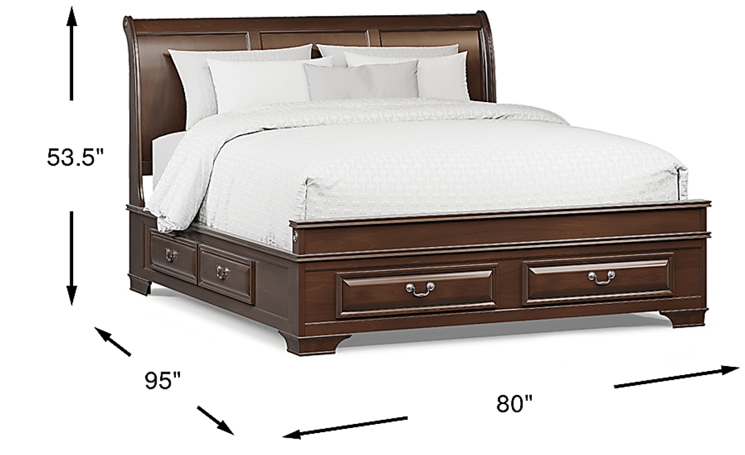 Mill Valley II Cherry 3 Pc King Sleigh Bed with Storage