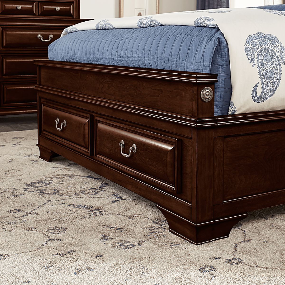Mill Valley II 5 Pc Cherry Dark Wood Queen Bedroom Set With 3 Pc Queen ...