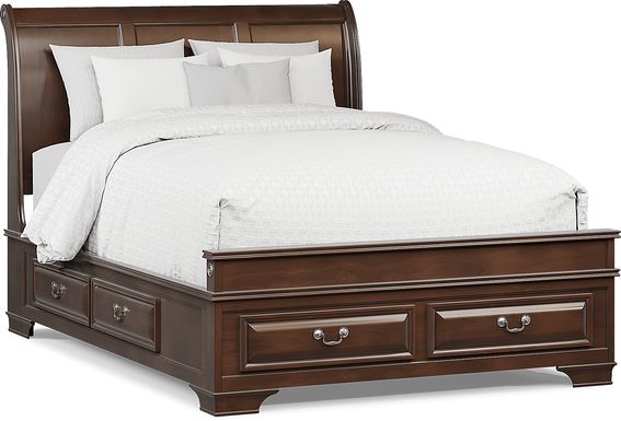 Mill Valley II Cherry Finish 3 Pc Queen Sleigh Bed with Storage