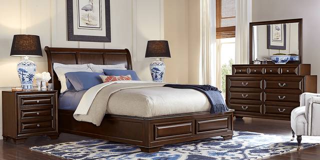 Mill Valley II Cherry 7 Pc Queen Sleigh Bedroom - Thumbnail - Image 2