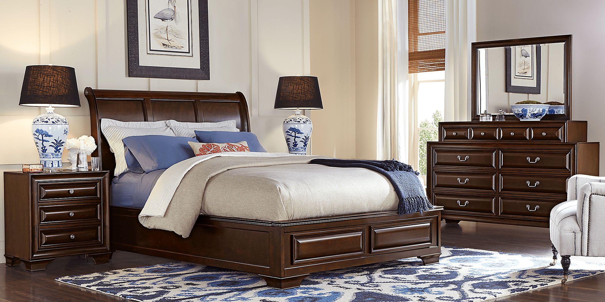 Mill Valley II Cherry Finish Bedroom Set