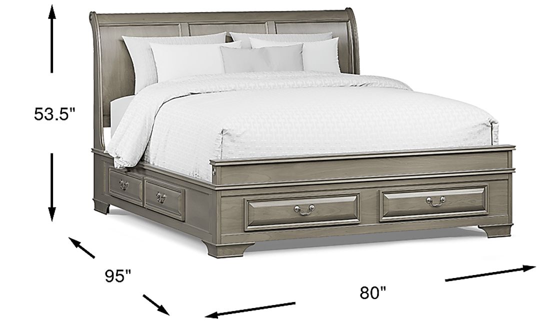 Mill Valley II Gray 3 Pc King Sleigh Bed with Storage