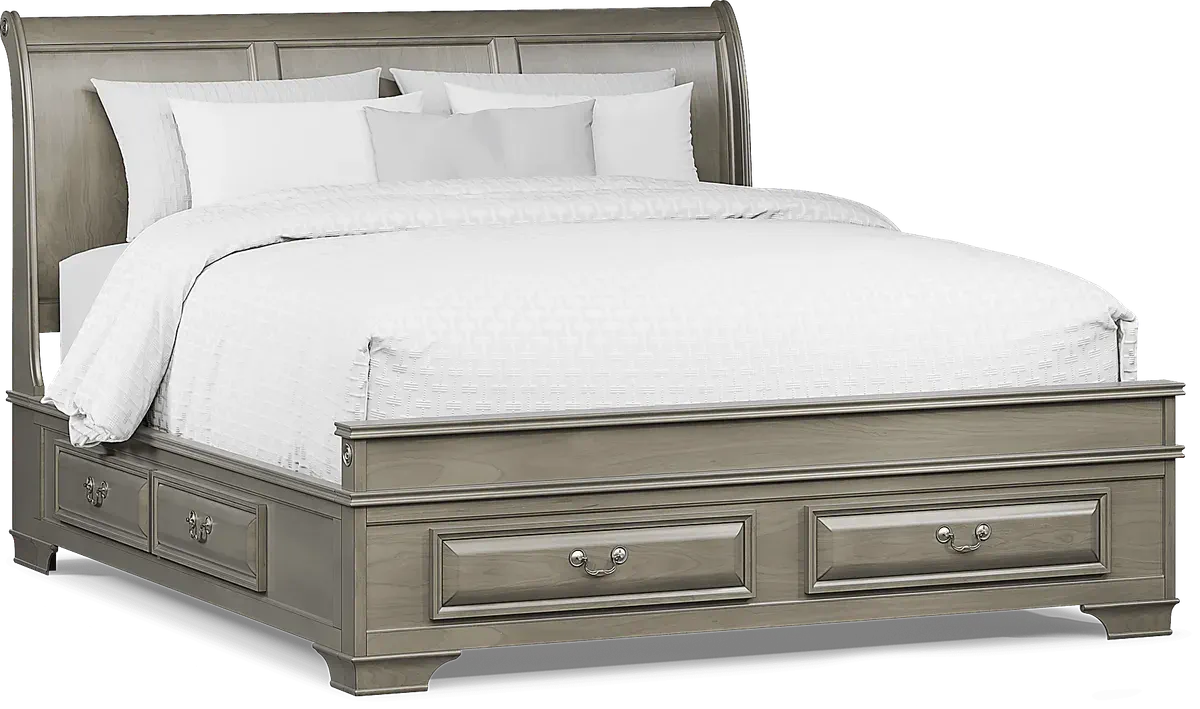 Mill Valley II Gray 3 Pc King Sleigh Bed With Storage Rooms to Go