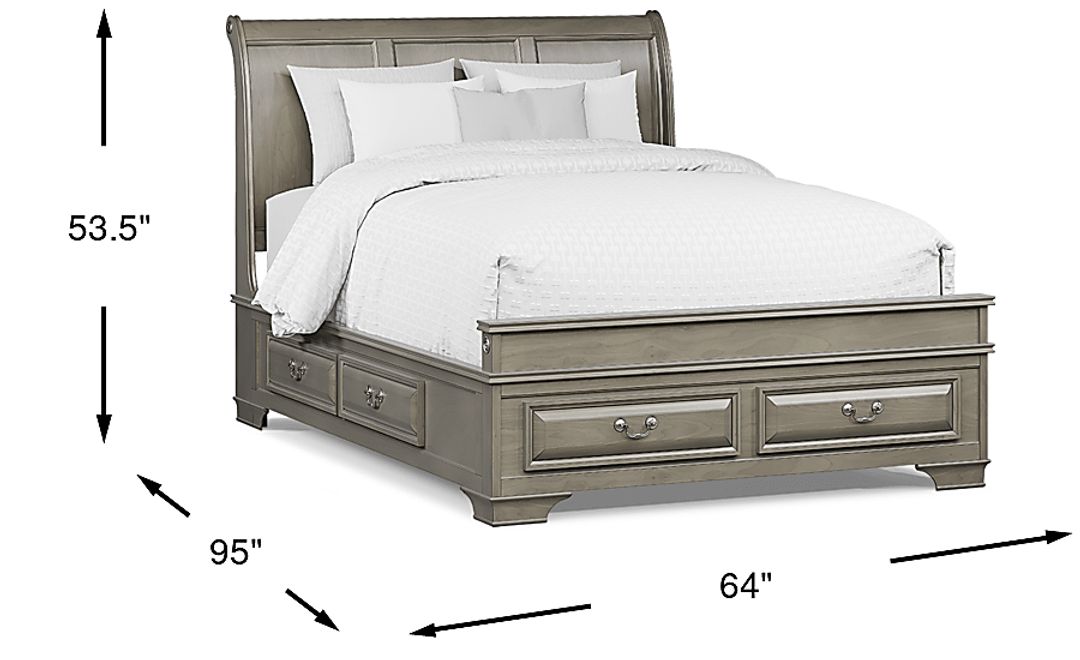 Mill Valley II Gray 3 Pc Queen Sleigh Bed with Storage