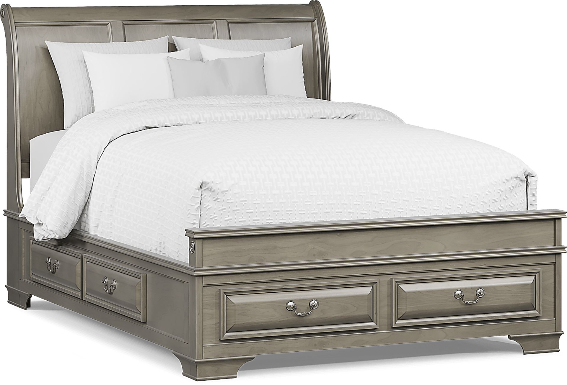 Mill Valley II Gray 7 Pc Queen Sleigh Bedroom with Storage - Image 2