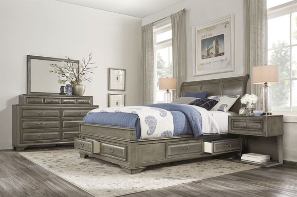 Mill Valley II Gray 5 Pc Queen Sleigh Bedroom with Storage