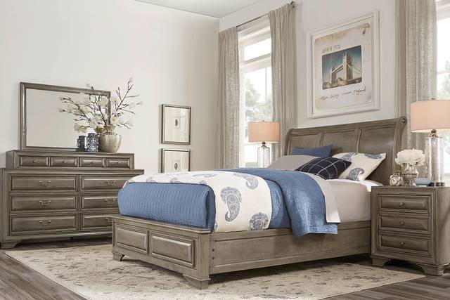 Mill Valley II Gray 7 Pc Queen Sleigh Bedroom - Thumbnail - Image 1
