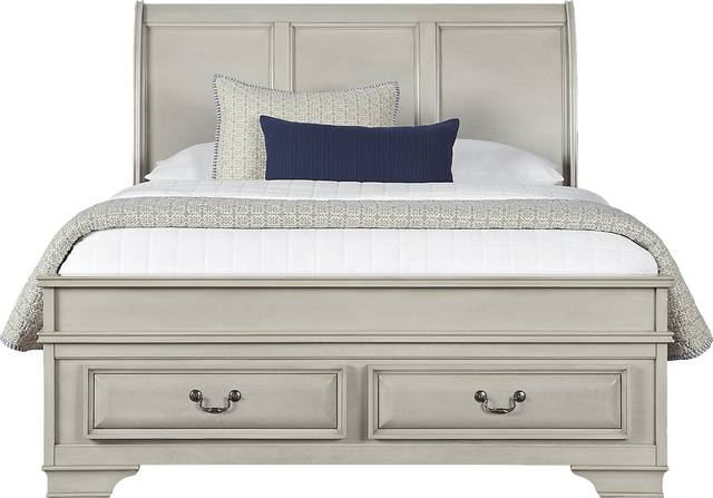 Mill Valley II White 3 Pc Queen Sleigh Bed with Storage - Thumbnail - Image 1