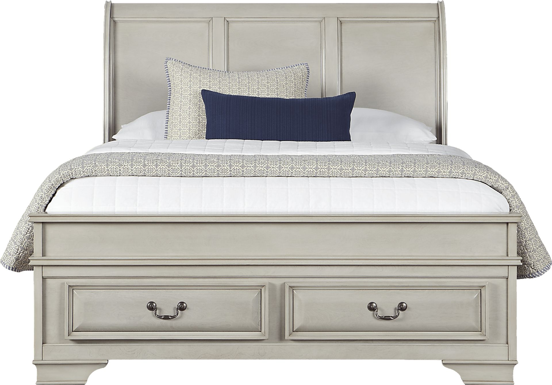 Mill Valley II White 5 Pc Queen Sleigh Bedroom with Storage - Image 2