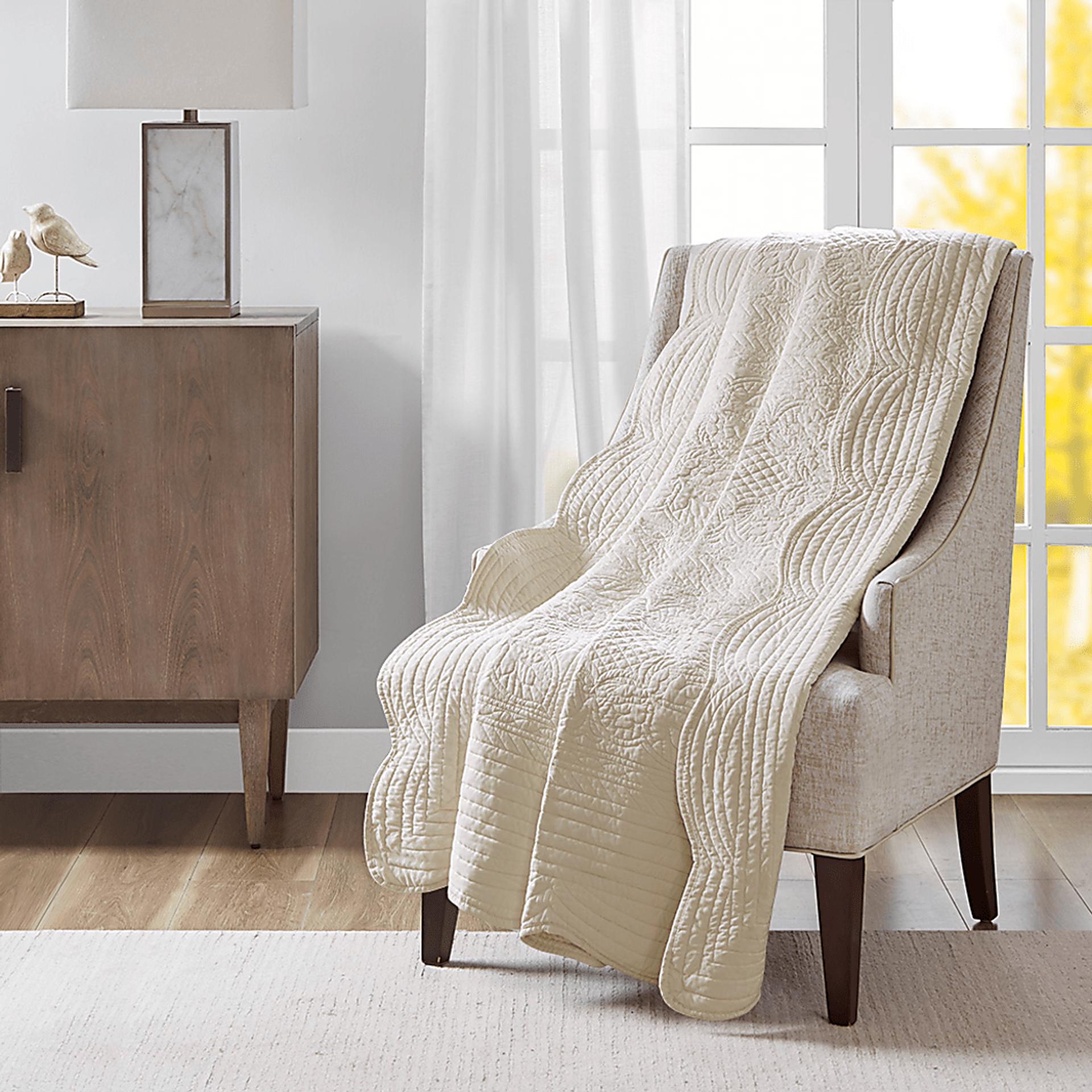 Millaudon Cream Throw Blanket