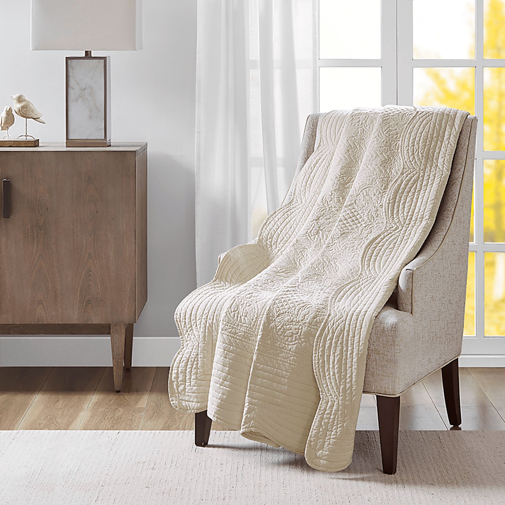 Millaudon Cream Throw Blanket - Image 1