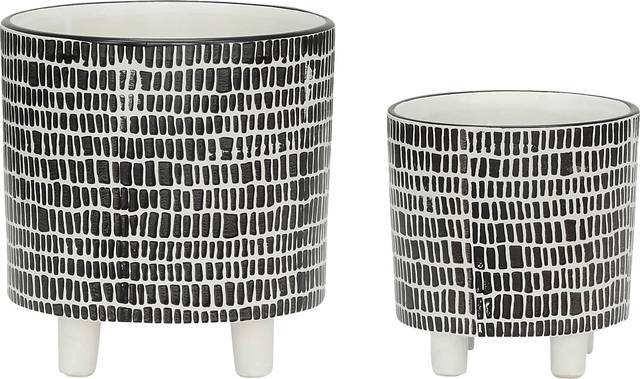 Millcove Black Planter, Set of 2 - Thumbnail - Image 1