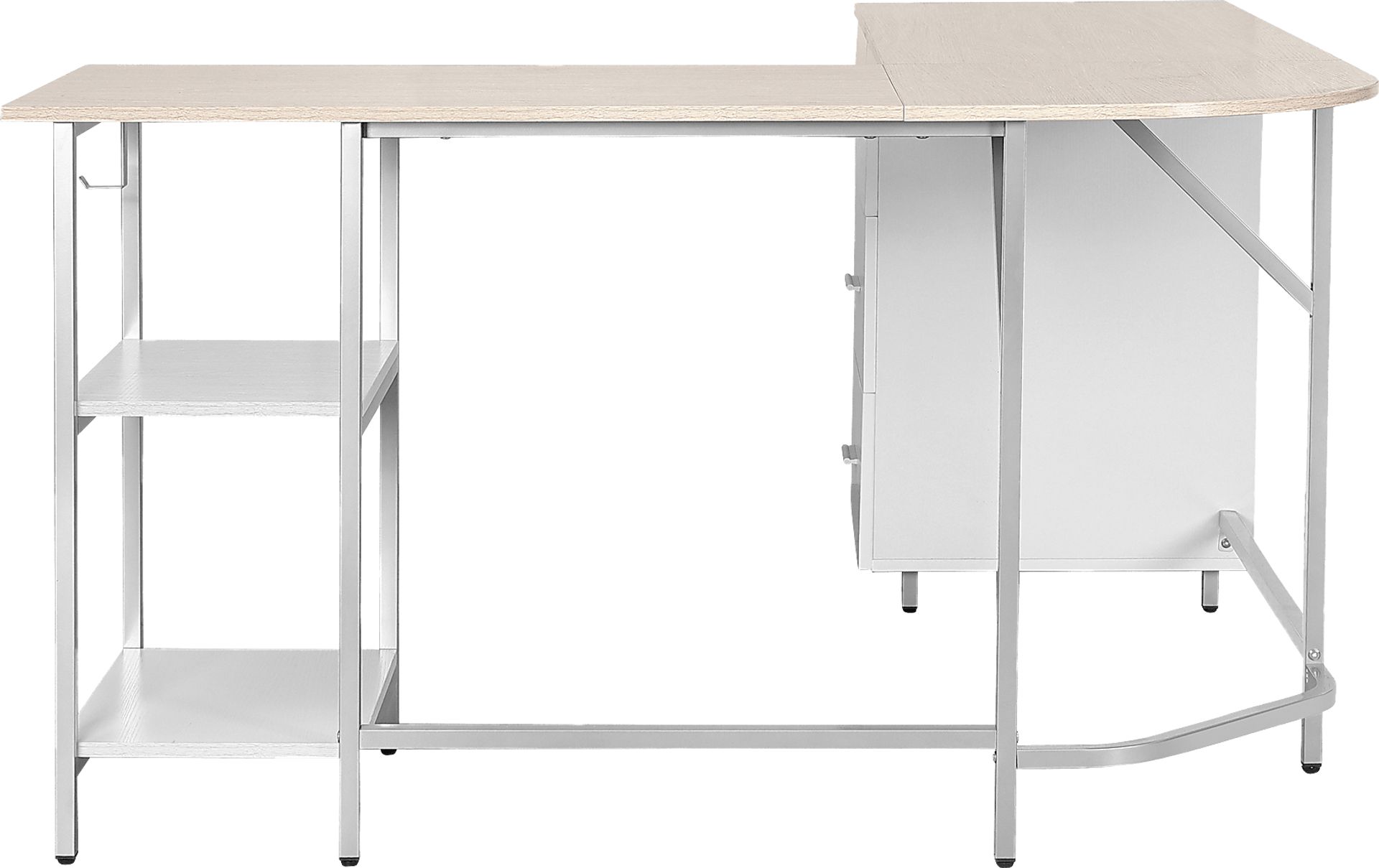 Milldes Beige L-Shaped Storage Desk - Image 11