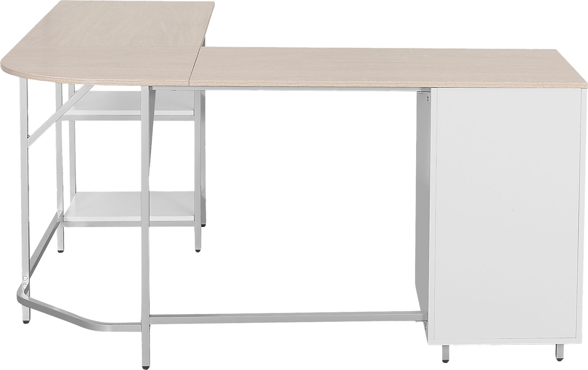 Milldes Beige L-Shaped Storage Desk - Image 12