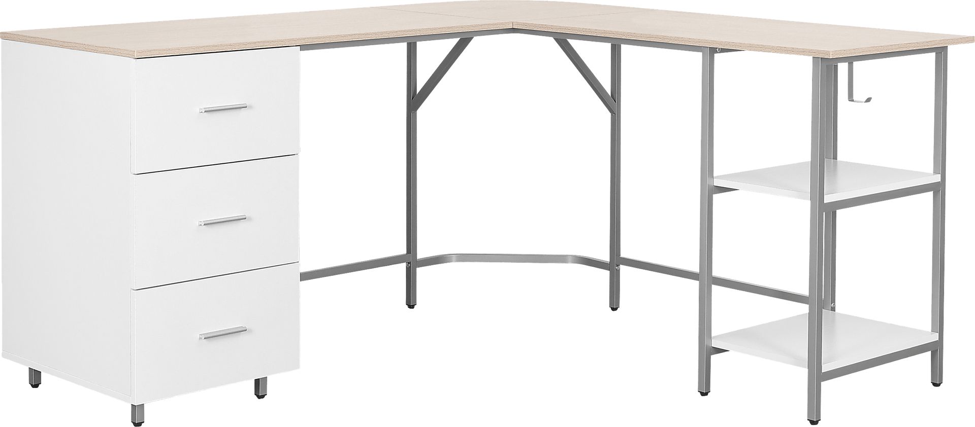 Milldes Beige L-Shaped Storage Desk - Image 5