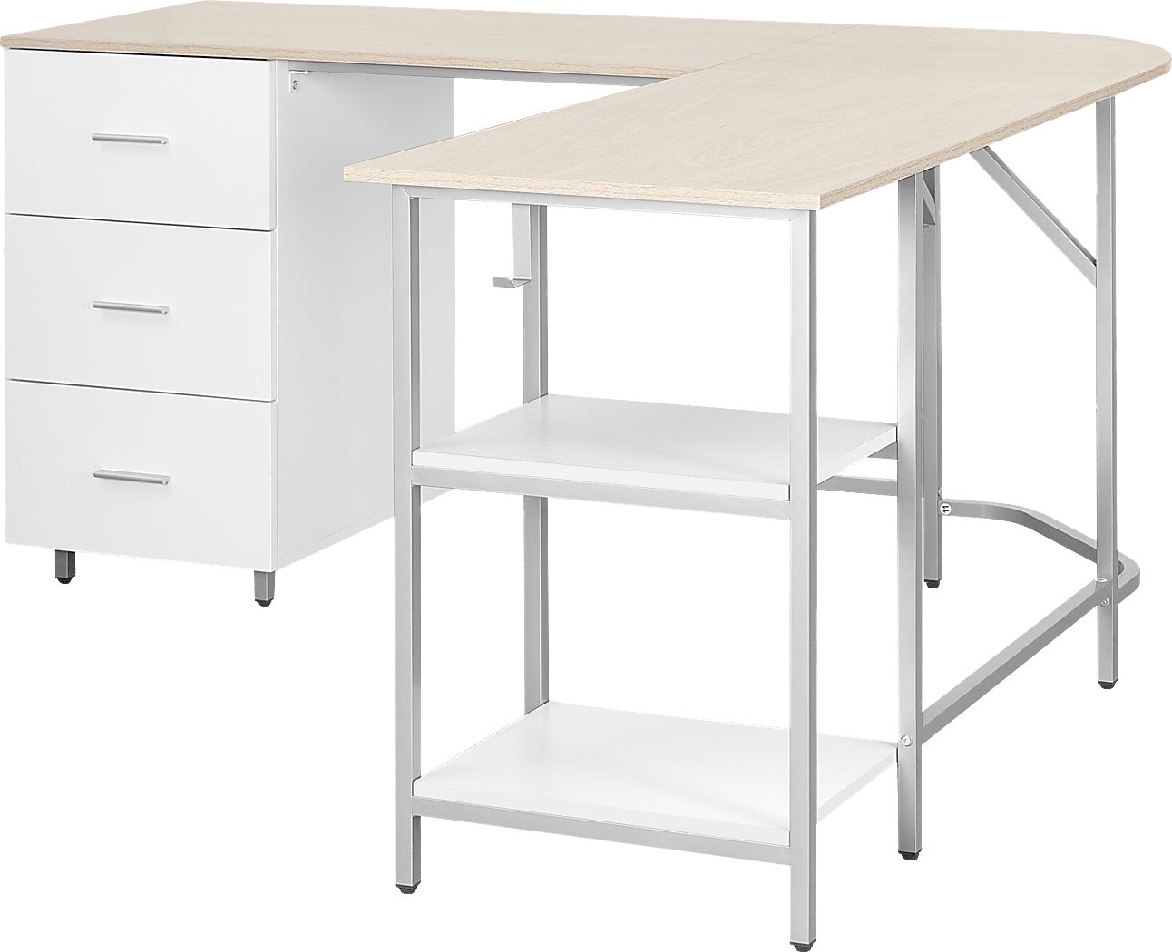 Milldes L-Shaped Storage Desk
