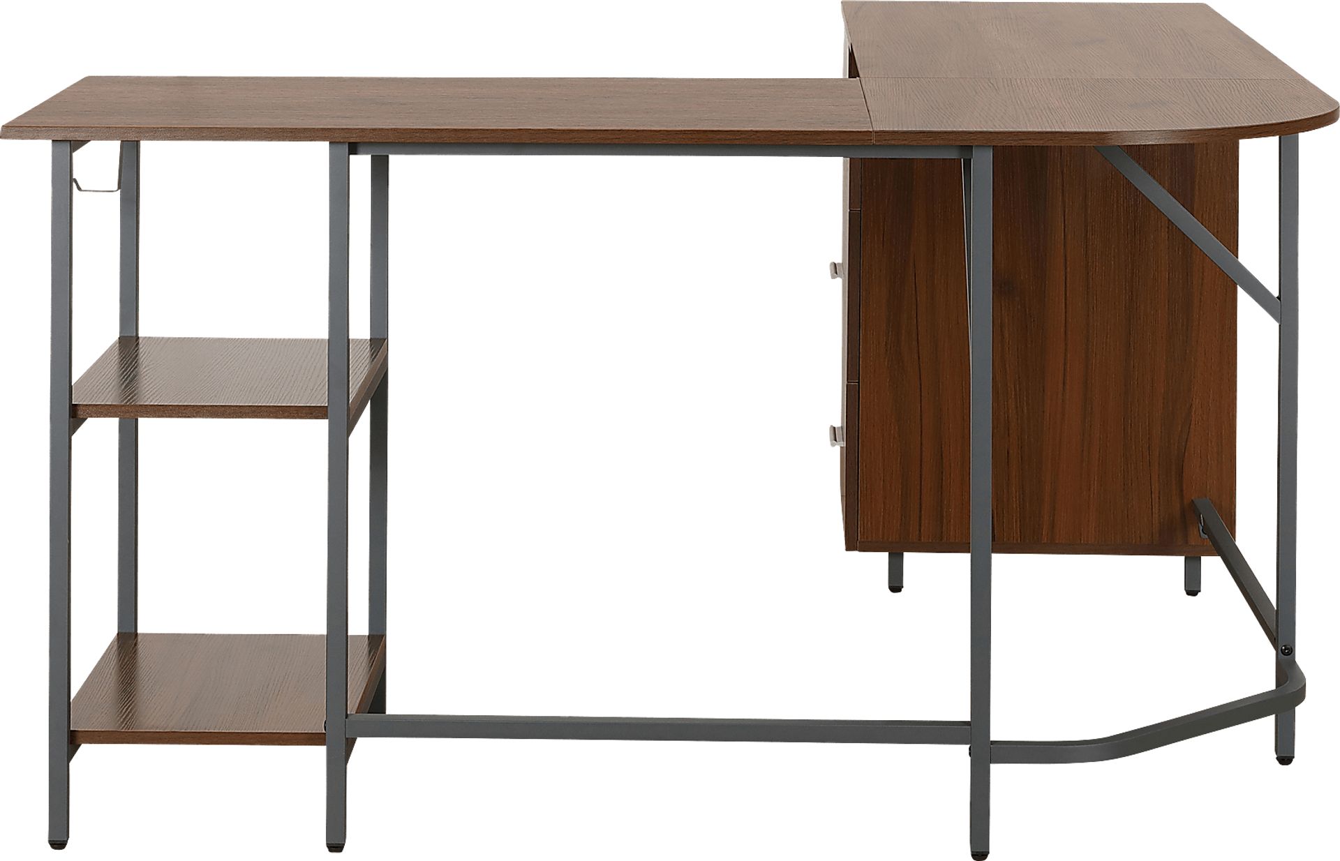 Milldes Walnut L-Shaped Storage Desk - Image 10
