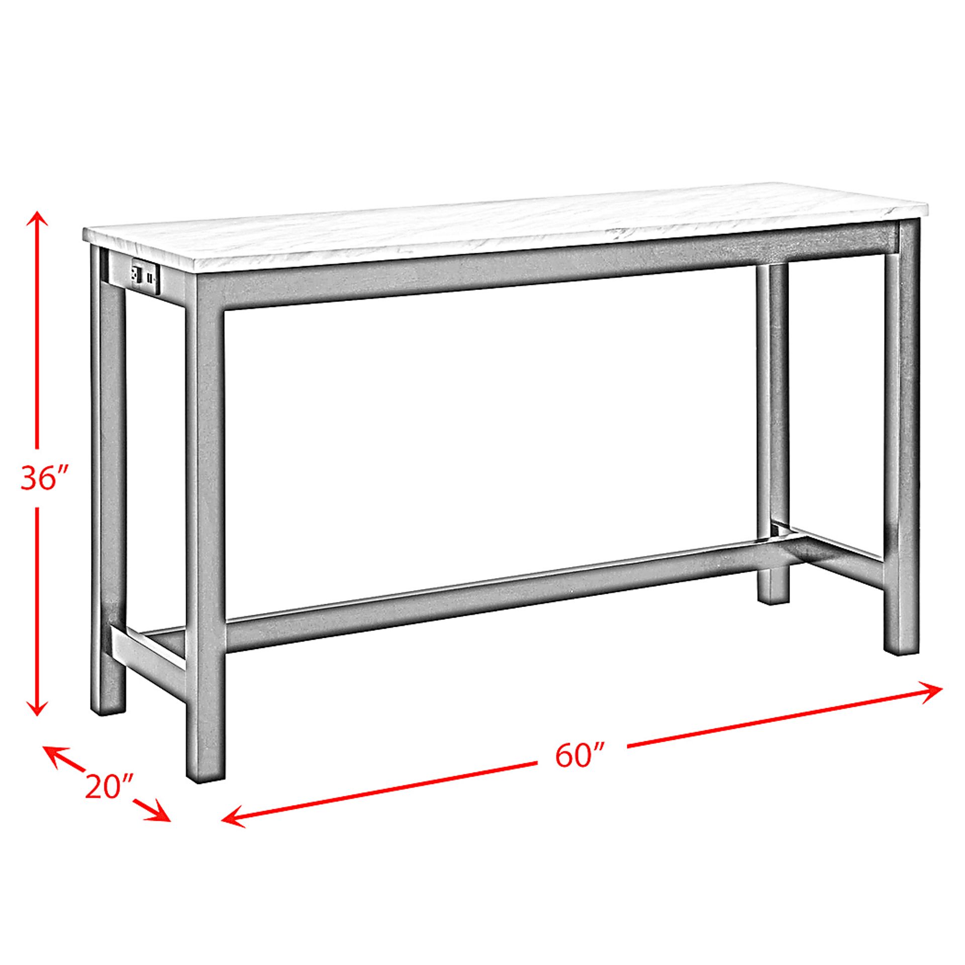 Millpond White Bar Table with Stools - Image 14