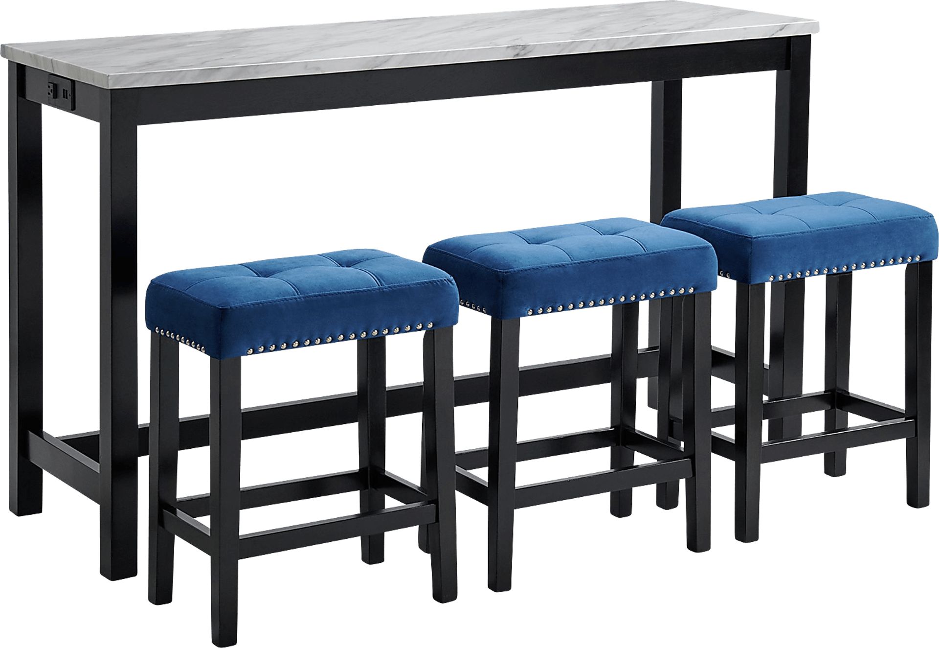 Millpond White Bar Table with Stools - Image 1