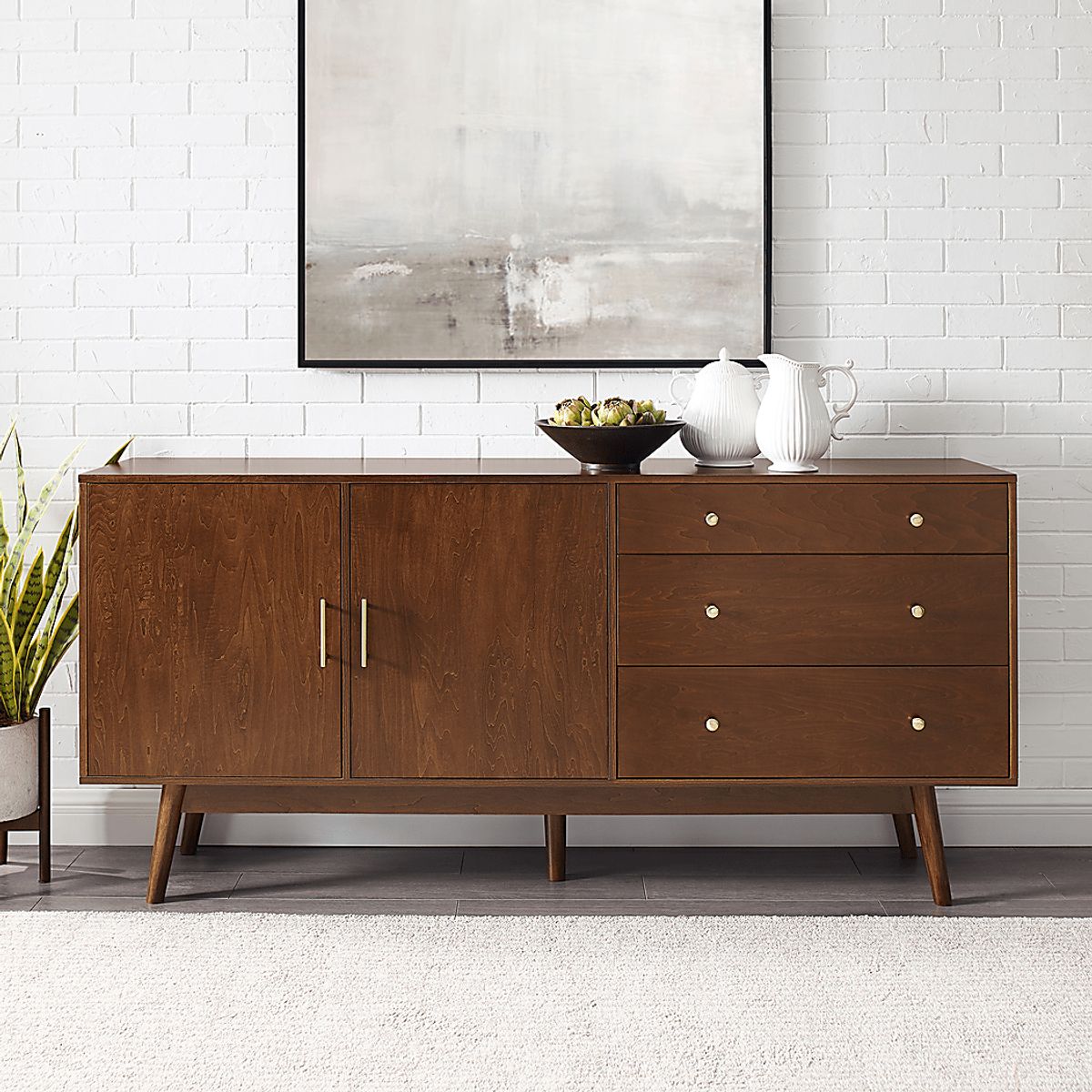 Millport Walnut Dark Wood Sideboard | Rooms to Go