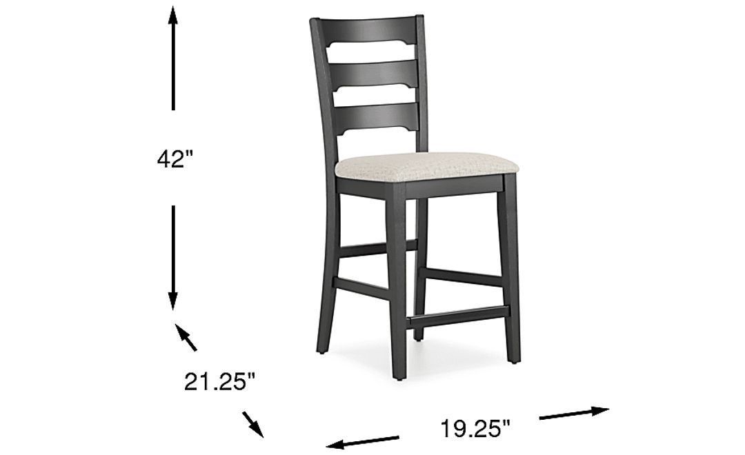 Millsboro 5 Pc Black Dining Room Set With Leg Table, Counter Height ...