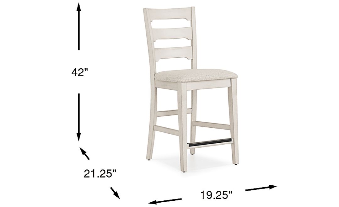 Millsboro 5 Pc White Dining Room Set With Leg Table, Counter Height ...