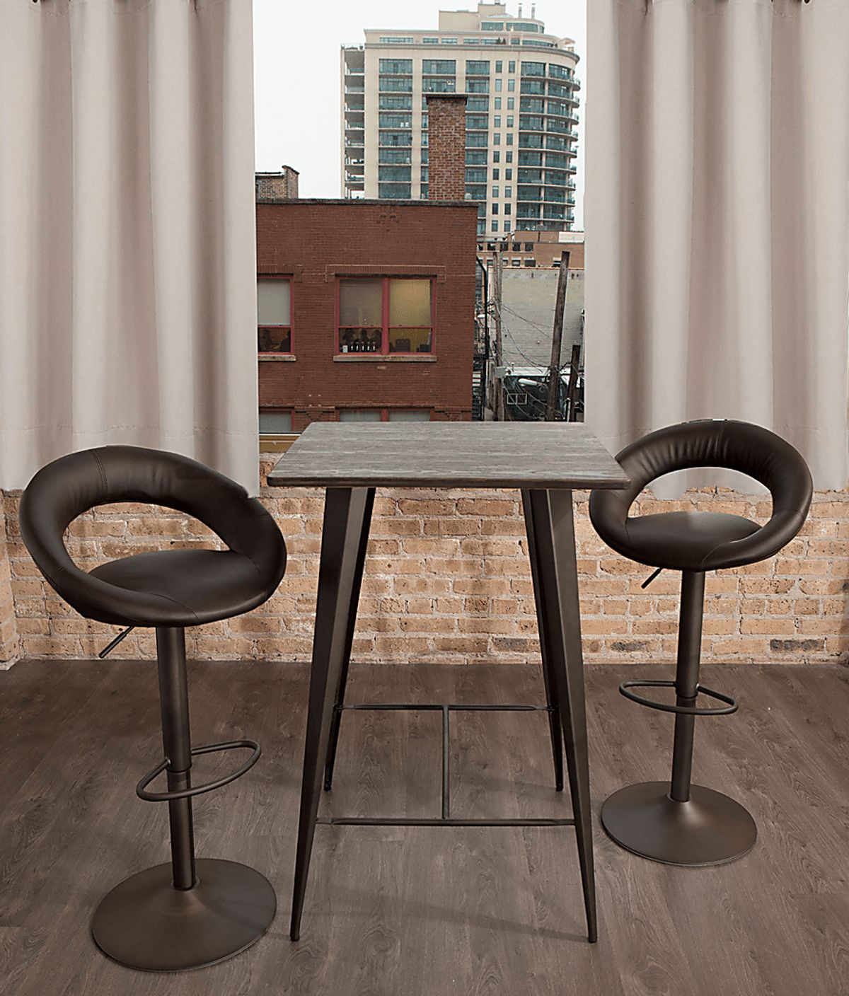 Milos Brown Dark Wood Set Of 2 Barstools | Rooms to Go