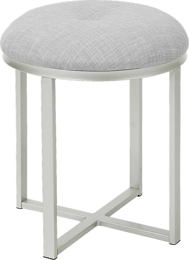 Milowyn Silver Vanity Stool - Thumbnail - Image 1