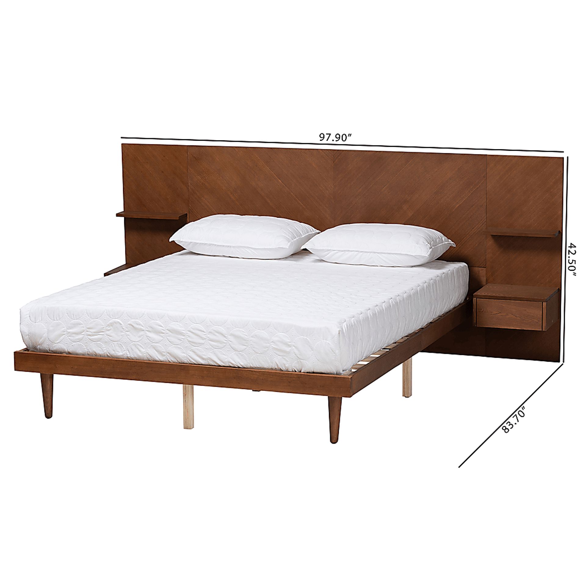 Mimbrera Walnut Queen Bed with Nightstands - Image 11