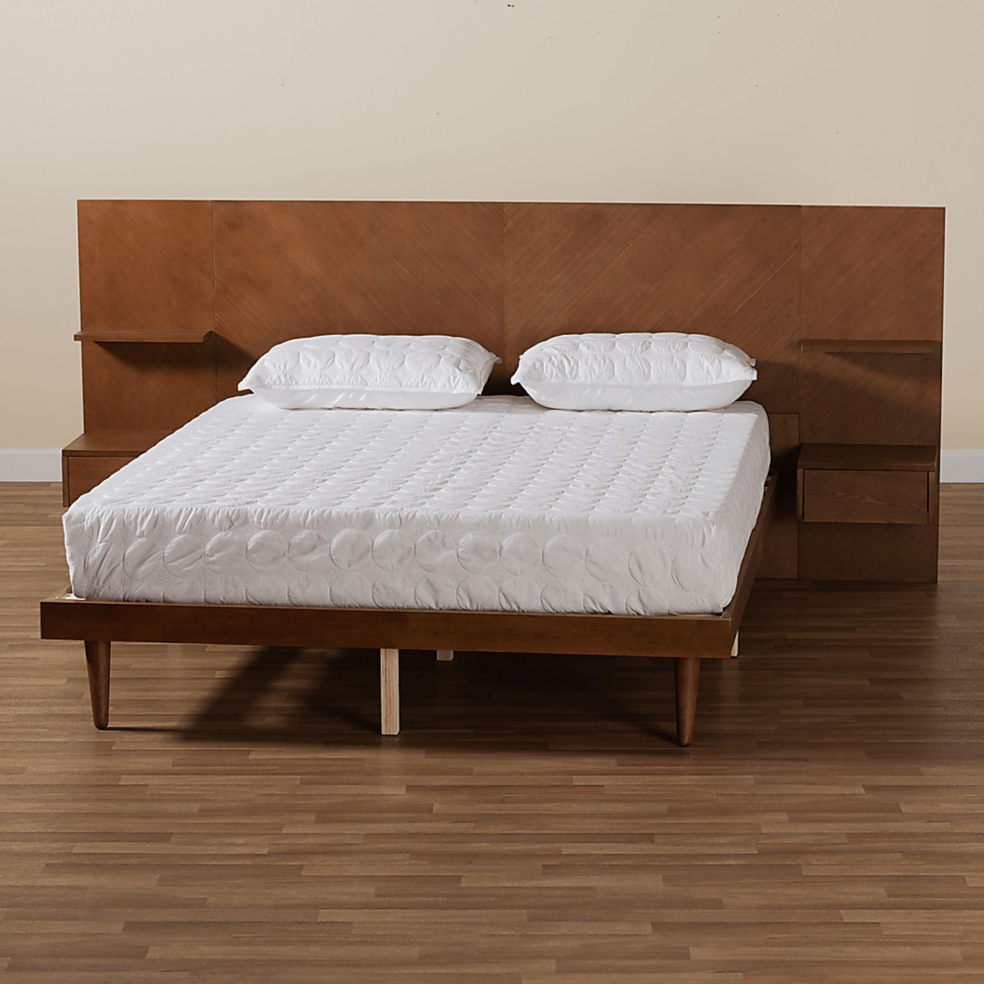 Mimbrera Walnut Queen Bed with Nightstands - Image 3