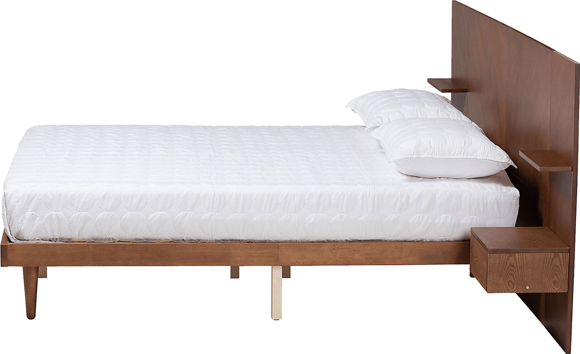 Mimbrera Walnut Queen Bed with Nightstands - Image 4