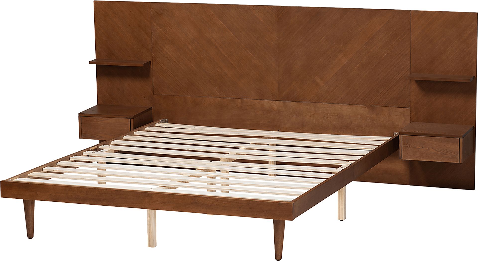 Mimbrera Walnut Queen Bed with Nightstands - Image 5