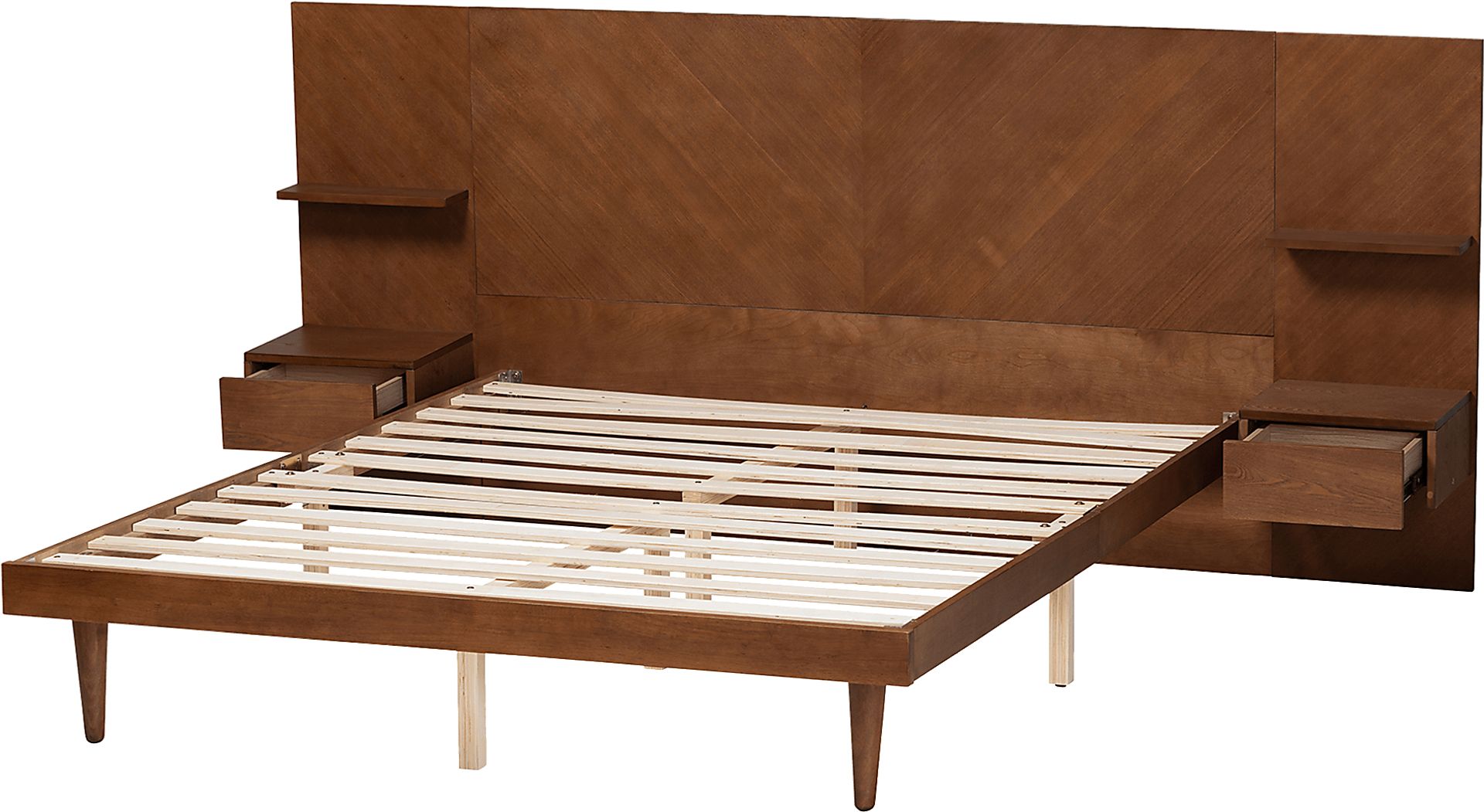 Mimbrera Walnut Queen Bed with Nightstands - Image 6