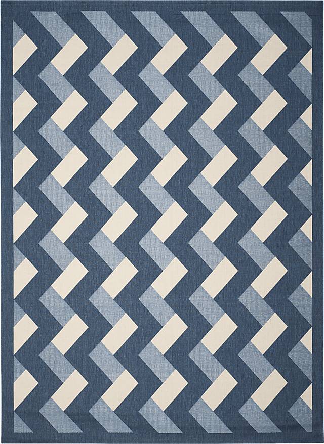 Mina Navy 8' x 11' Indoor/Outdoor Rug - Thumbnail - Image 1