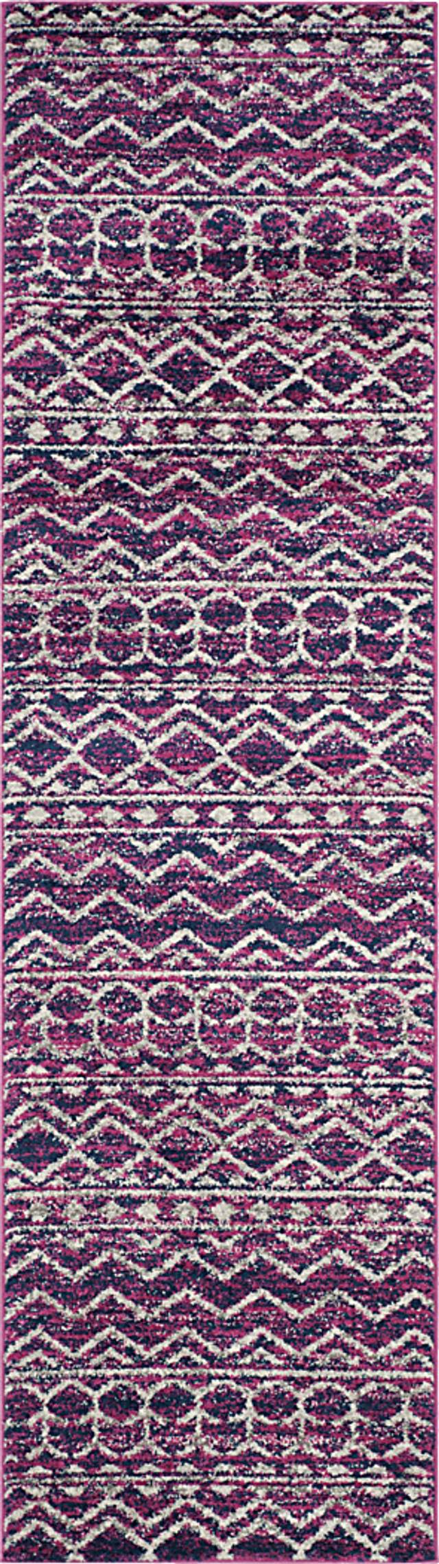 Mindon Town Fuchsia 2'3 x 8' Runner Rug - Thumbnail - Image 1