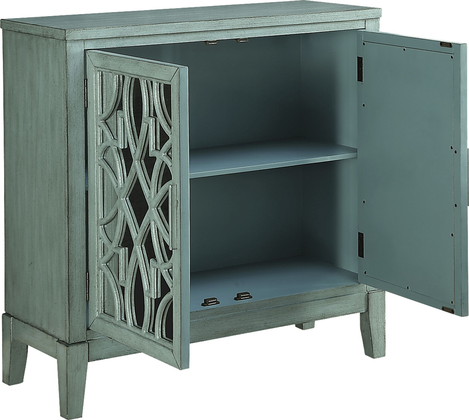 Minetta II Teal Accent Cabinet - Image 3