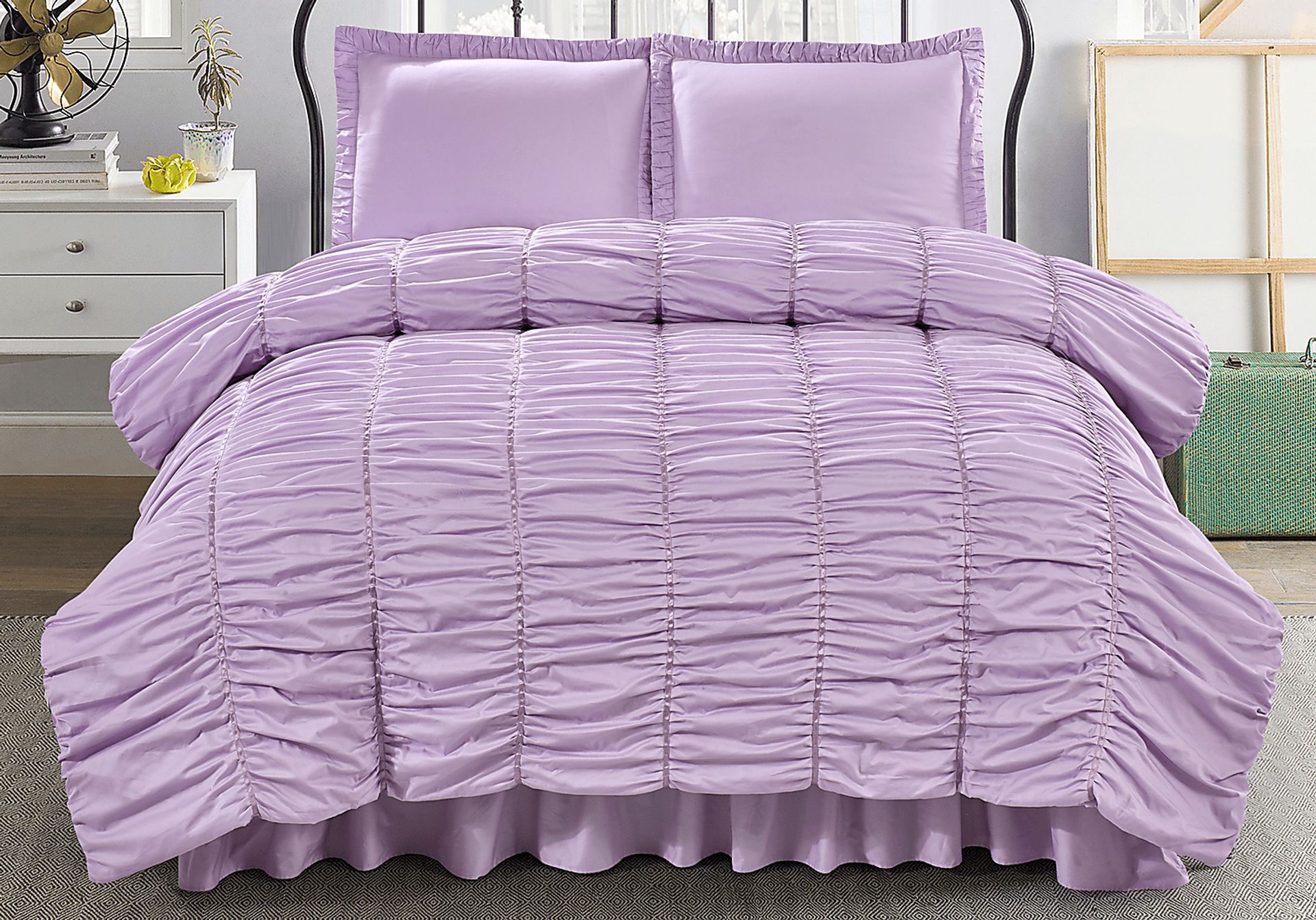 Minette Lilac 4 Pc Full Comforter Set - Image 1