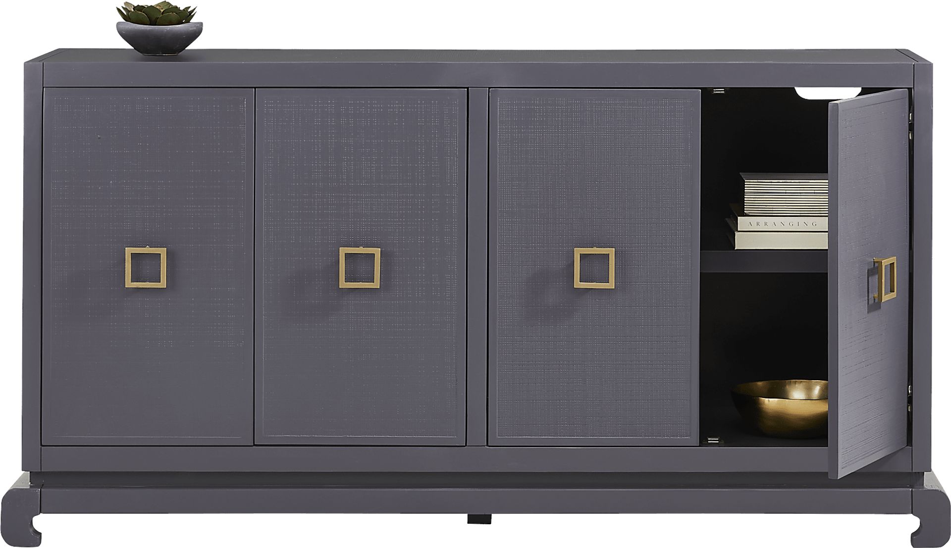 Ming Periwinkle 4-Door Credenza - Image 2