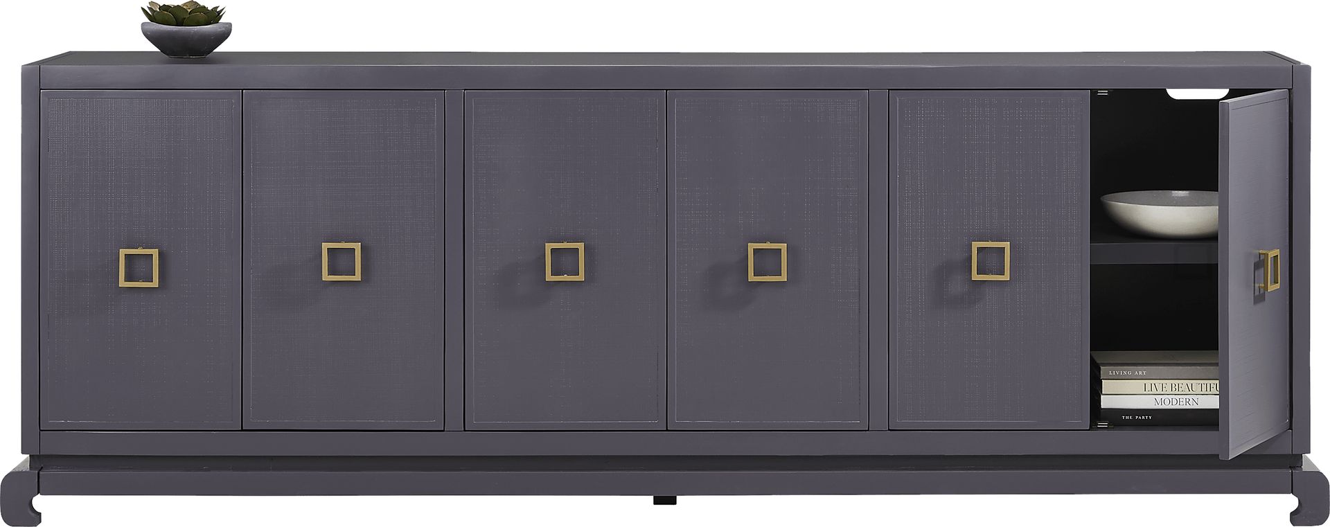 Ming Periwinkle 6-Door Credenza - Image 2