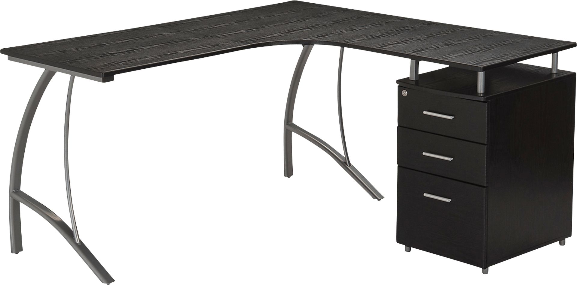 Minicier Brown L-Shaped Storage Desk - Image 5