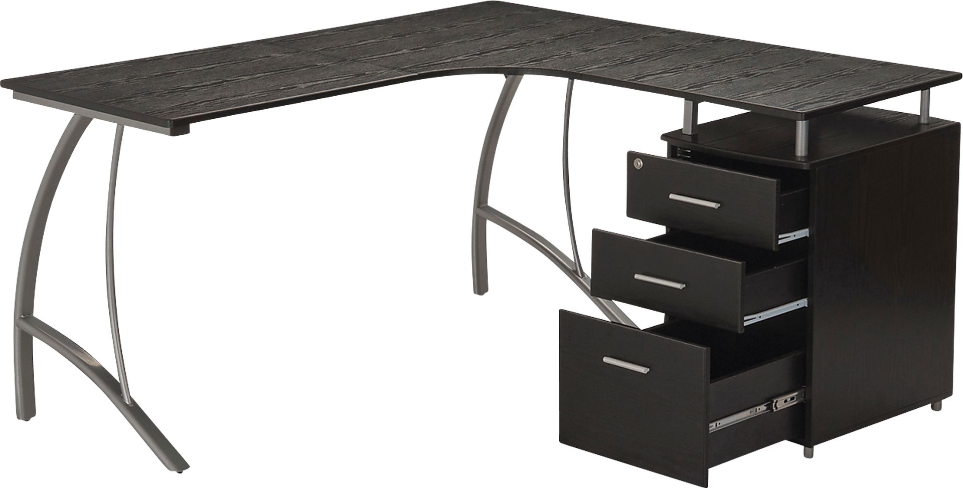 Minicier Brown L-Shaped Storage Desk - Image 7