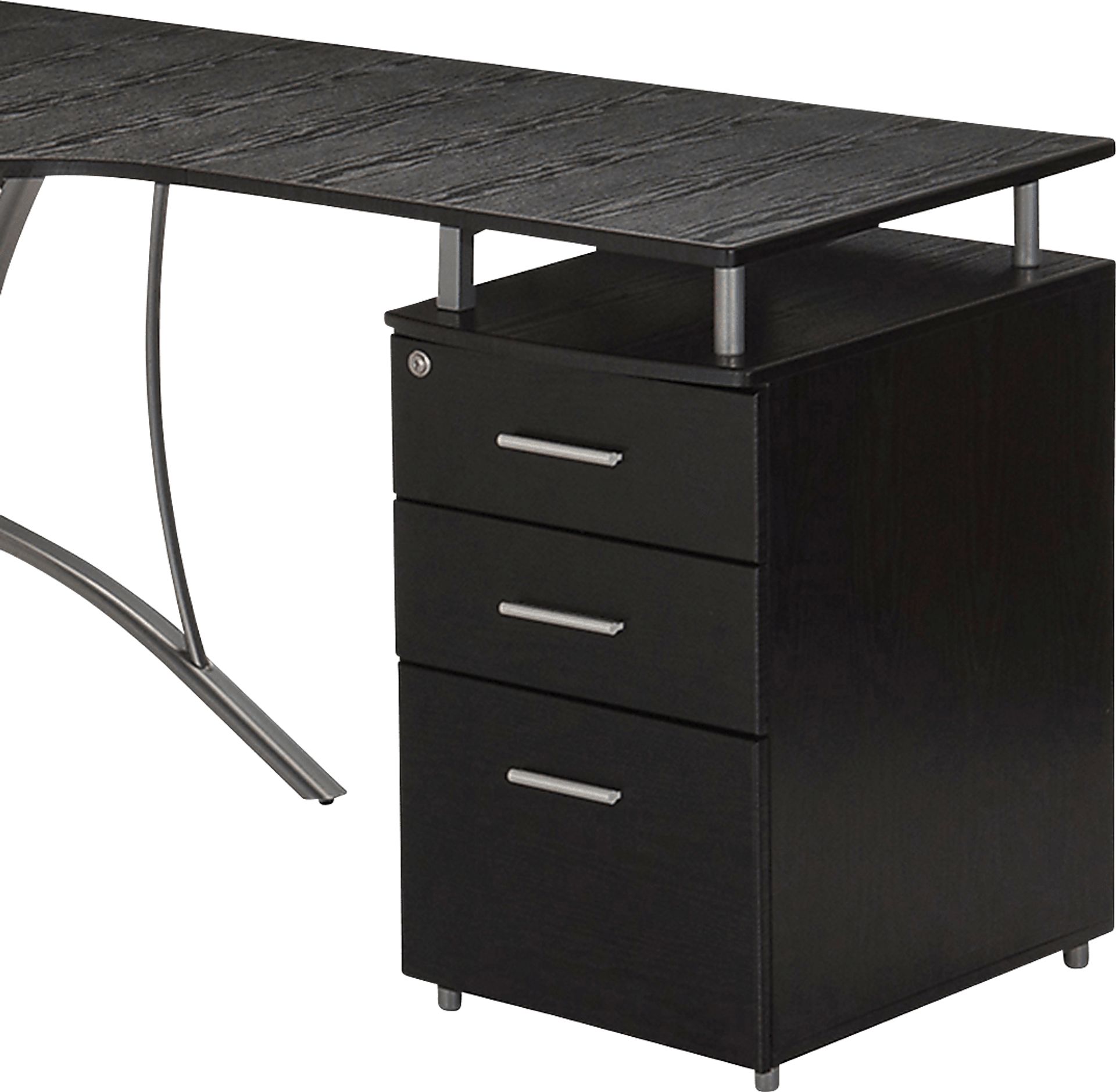 Minicier Brown L-Shaped Storage Desk - Image 9