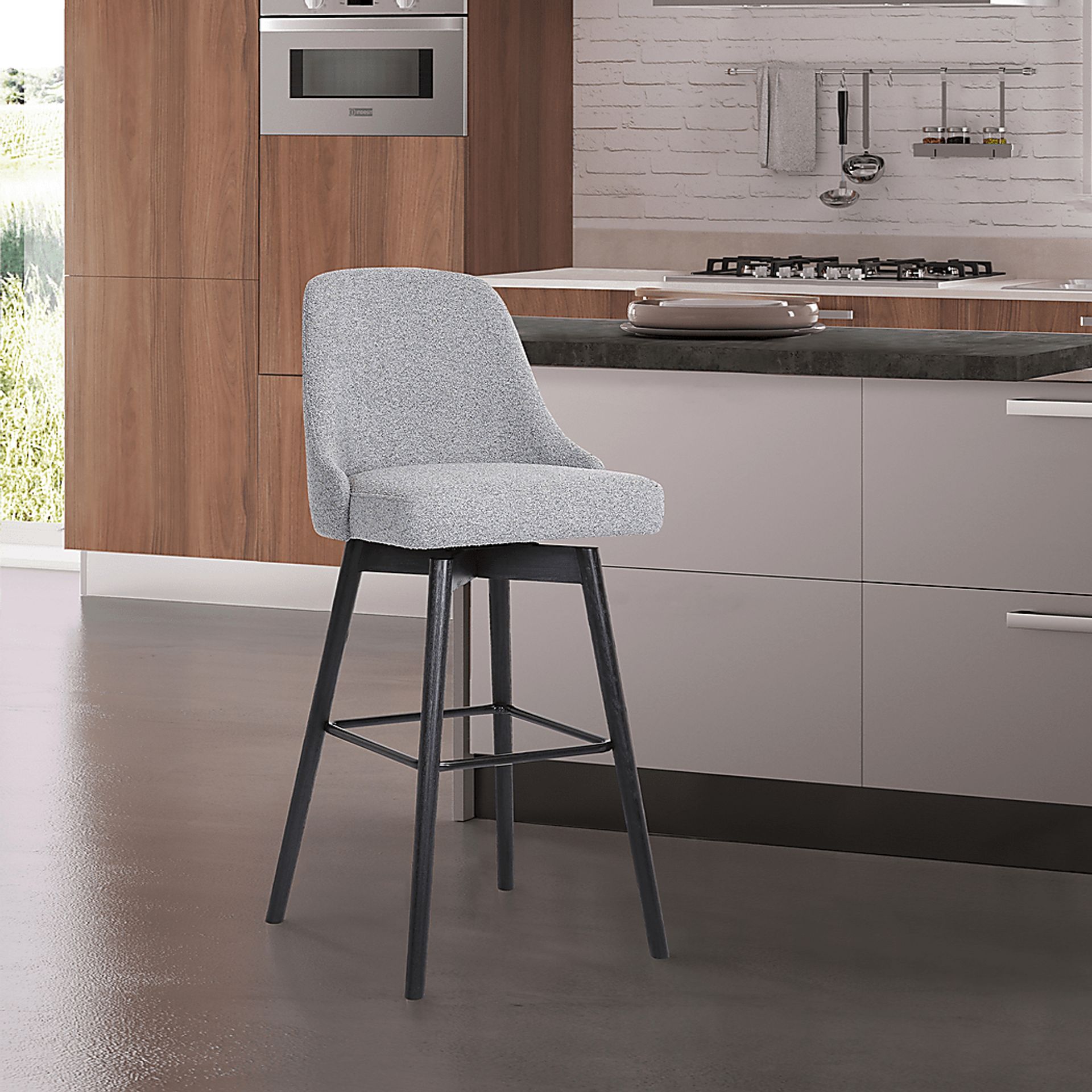 Minilita Gray Swivel Barstool - Image 2